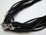 3mm Black American Satin Necklace with 925 Silver